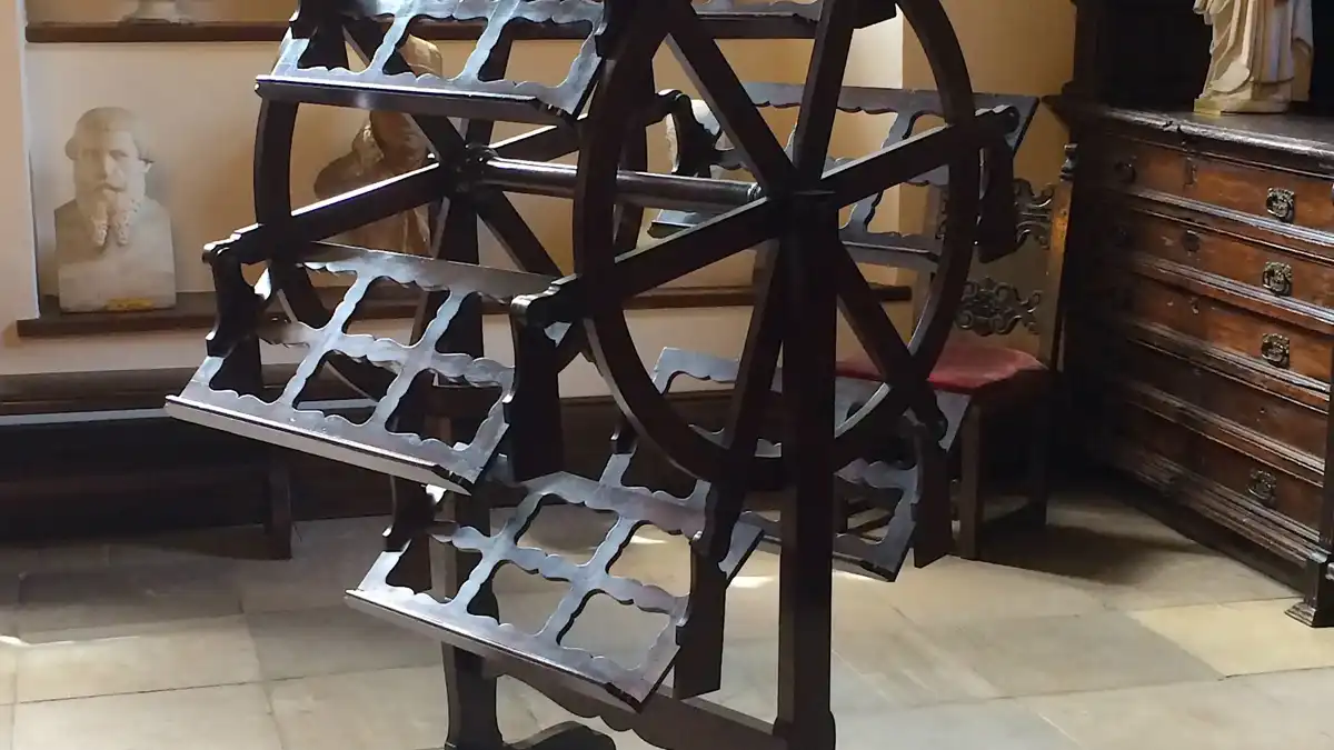 photo of an old bookwheel: Jagiellonian University Museum Krakow, Poland 